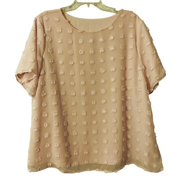 B Pink Overlay Top Size XL Silky - Picture 2 of 6